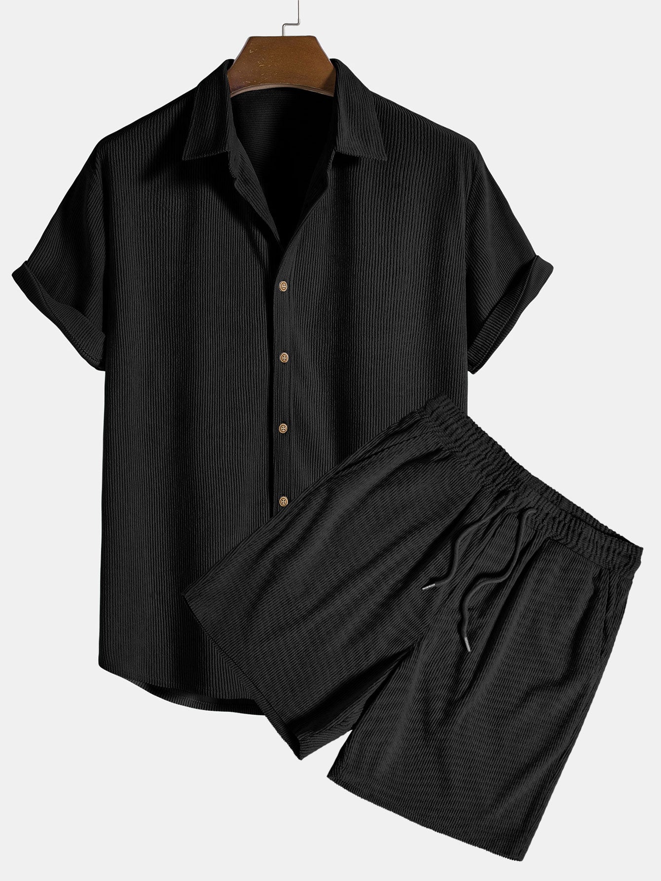 Variant image for Herr Sladdskjorta och Shorts i Första Klassens Material för Sommar-7