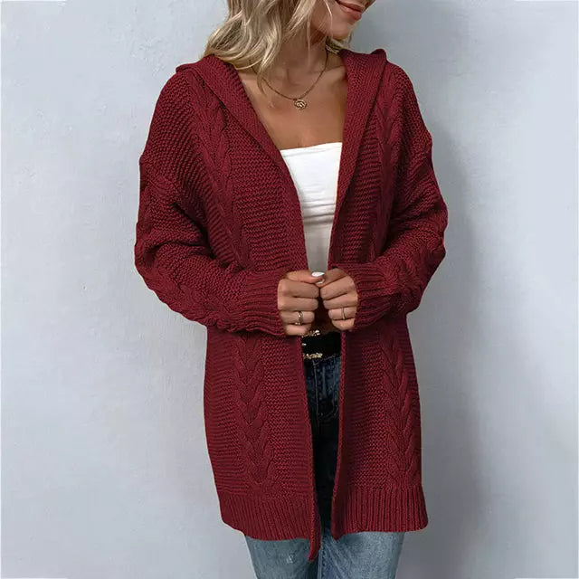 Variant image for Damens Casual Cardigan Huva Bomull Polyester-5