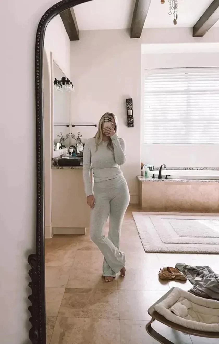 Damer Lounge Set i Bomull Jersey Elegant Design för Avkoppling 3