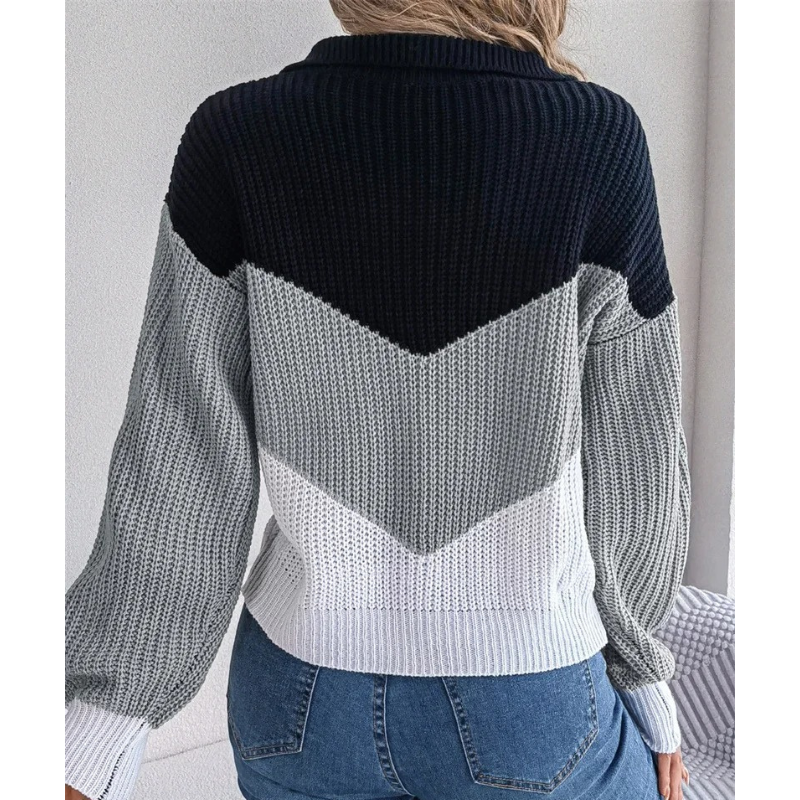 Vit Stickad Tröja Dam Reversibel Design i Mjuk Andningsbar Fiber – Modern Passform för Alla Tillfällen 3