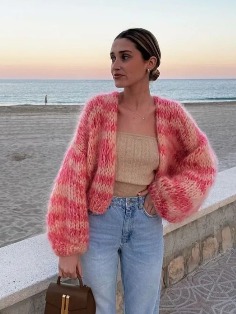 Variant image for Dam Öppen Kofta Randig Lätt Material-10