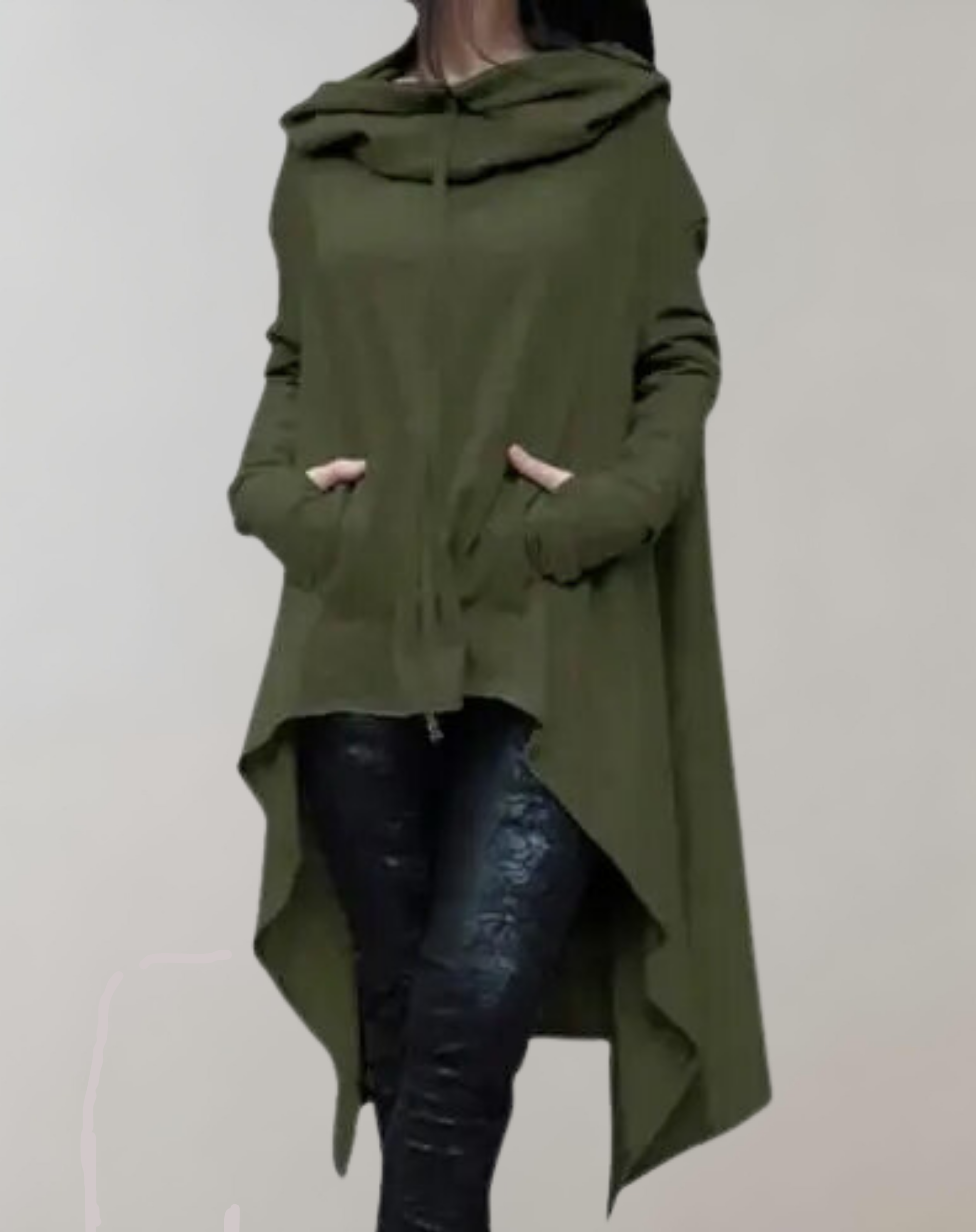 Dam Lång Vinterjacka Trendig Polyester med Justering i Midjan 3