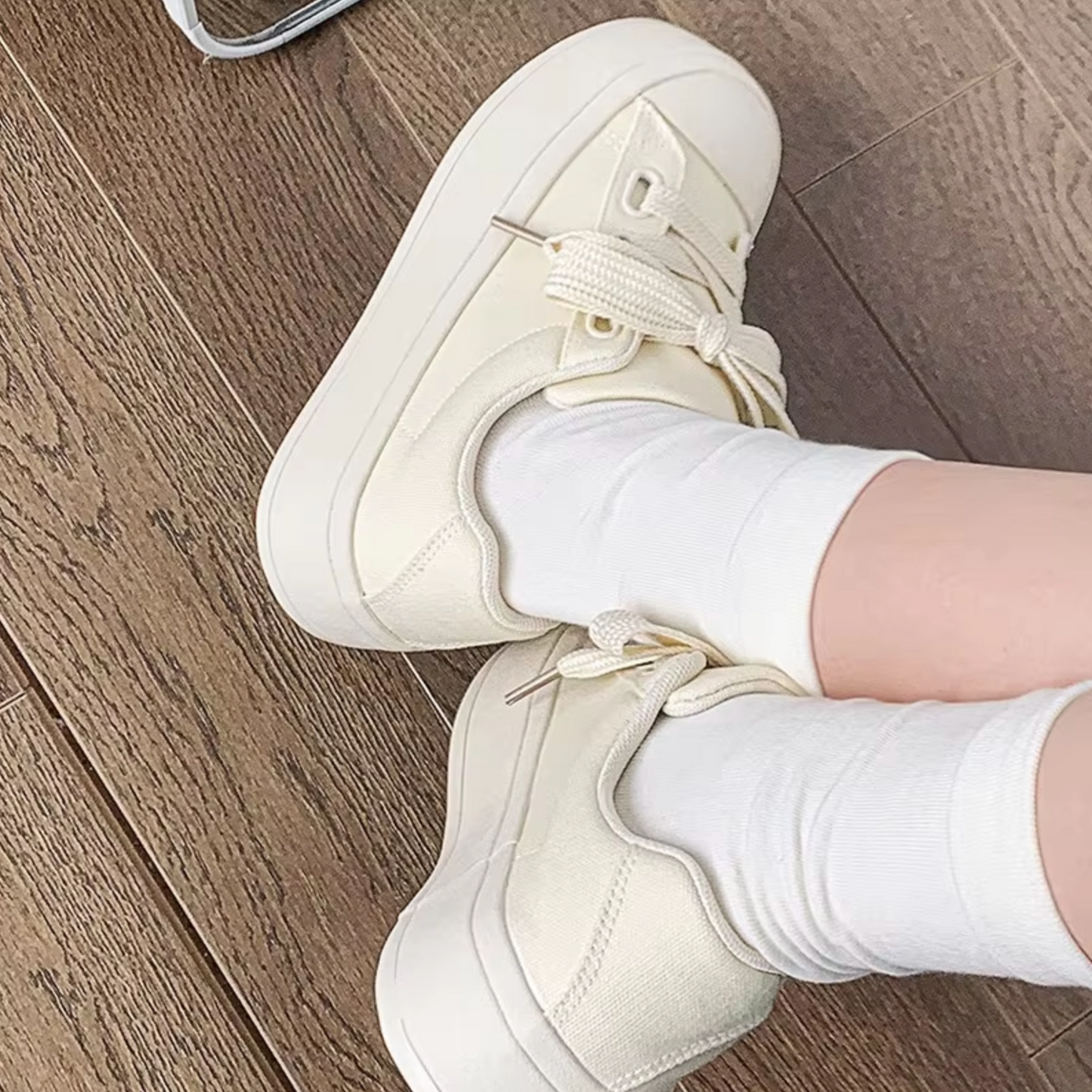 Kvinnors Sneakers Platå Textil Syntet-3
