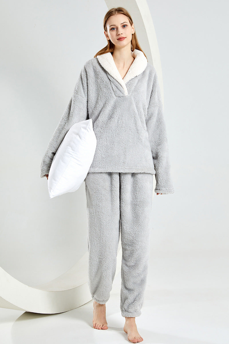 Dam Pyjamas Set Julmotiv Plysch för Kalla Vinterkvällar-3