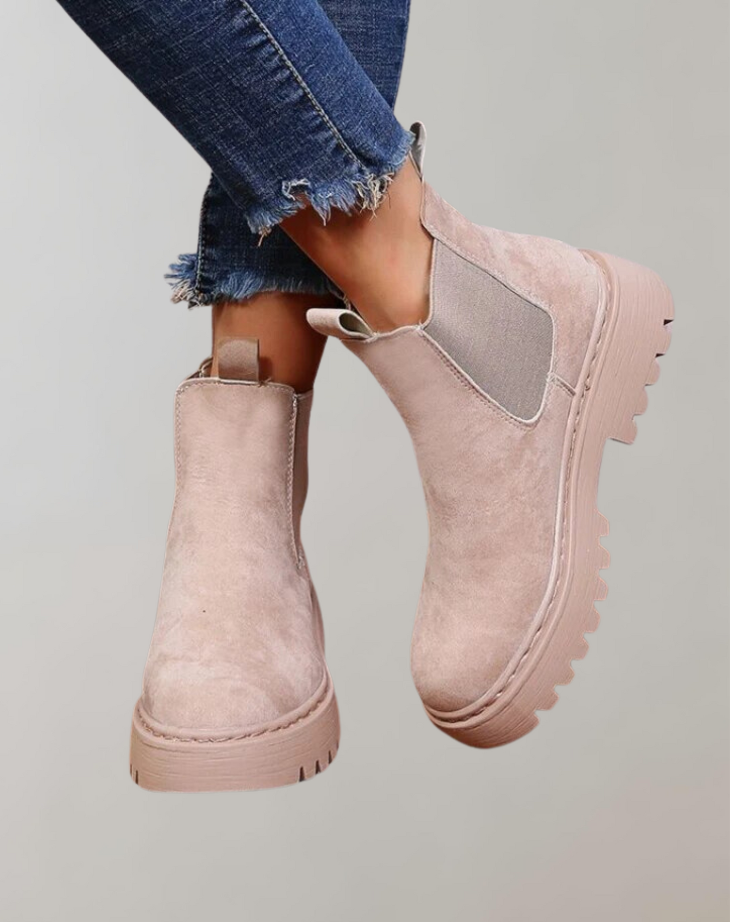 Kvinnor Kort Stövlar Gummiband Högkvalitativt Syntetmaterial-4