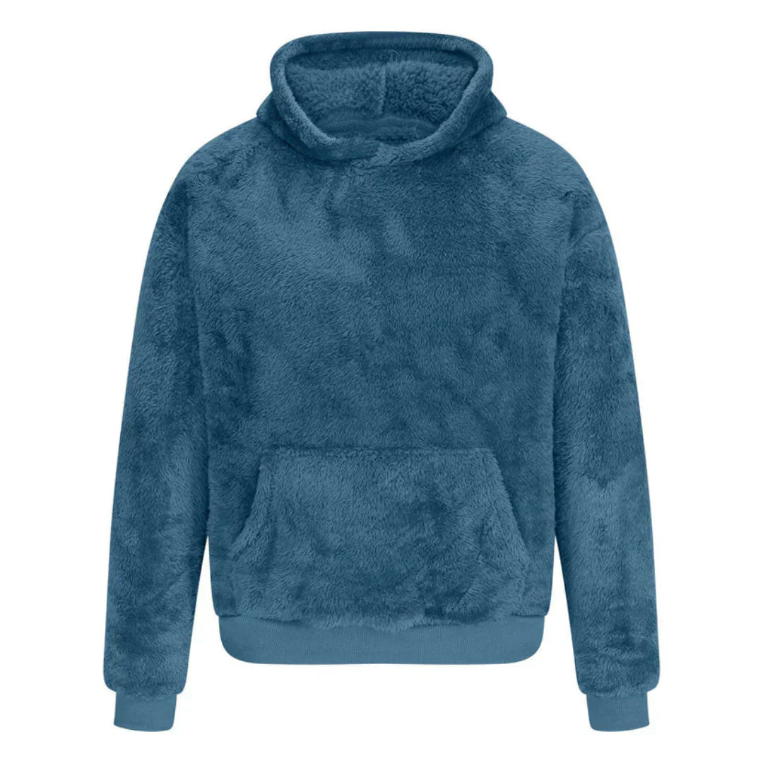 Hoodie Dam Fluffig Fleece Avslappnad Vinterkomfort-5