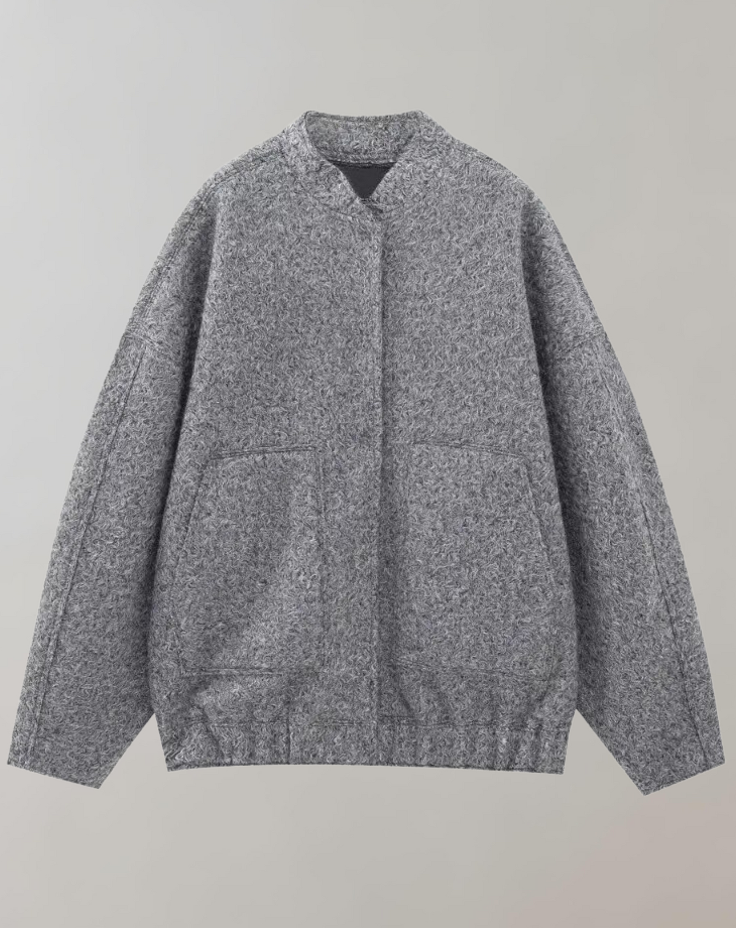 Damjacka Bomber Avslappnad Polyester med Dekorativ Design 8