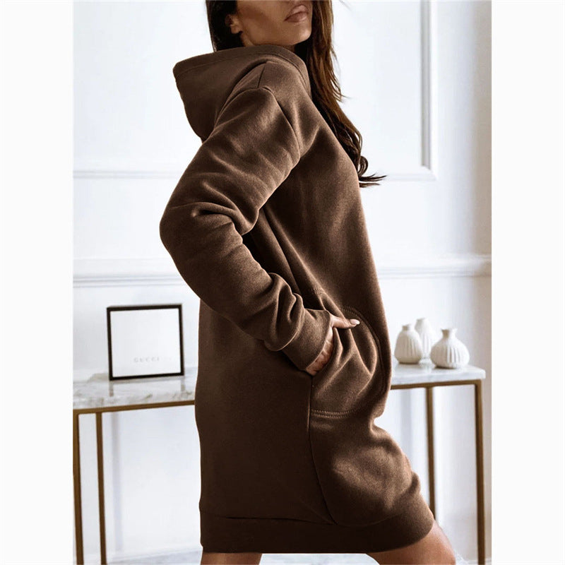 Kvinnors Huvtröja Elegant Design Mjuk Bomullsblandning-6