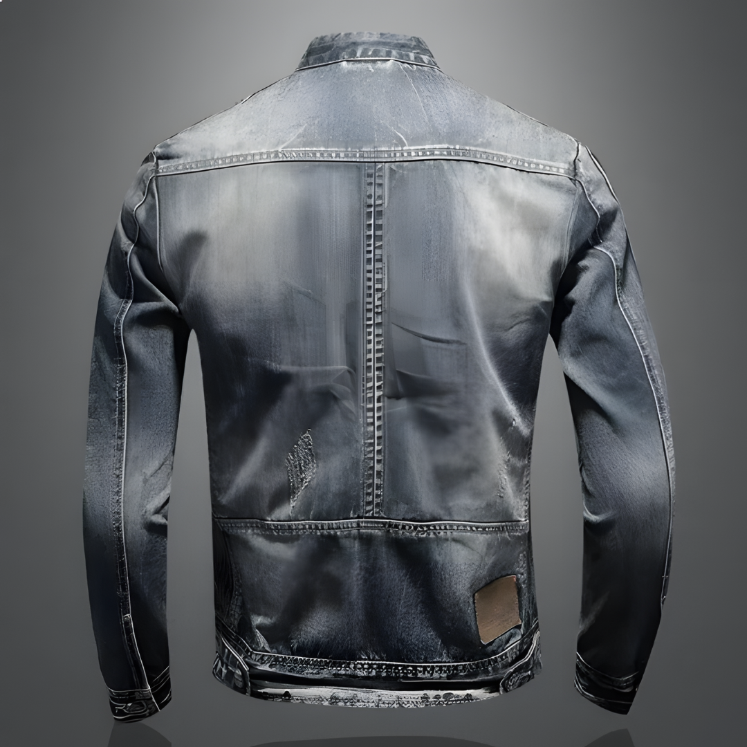 Herr Jeansjacka i Vintage Denim – Slitstark och Avslappnad Passform, S-XXL 2