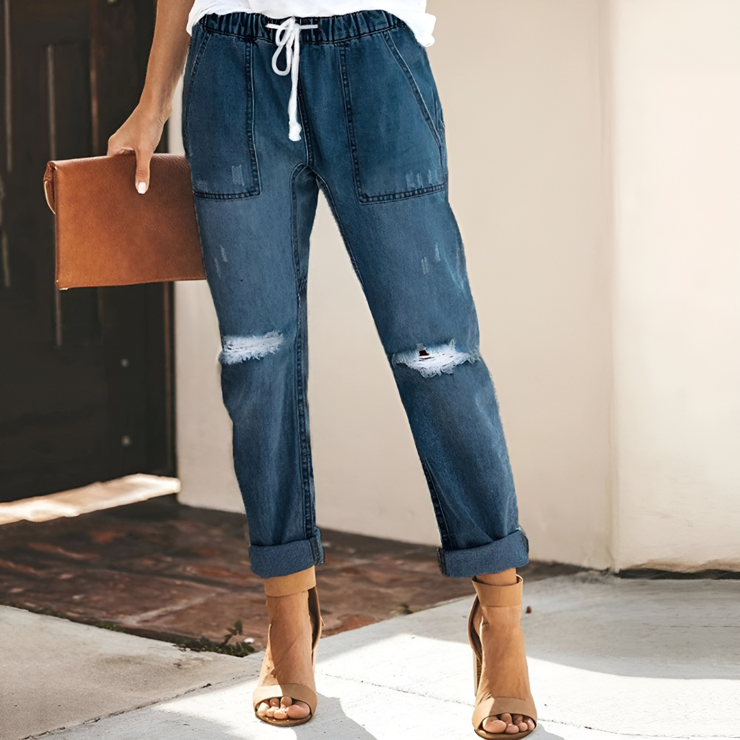 Variant image for Dam Jeans Hög Midja Stretch Denim Klassisk Stil-3