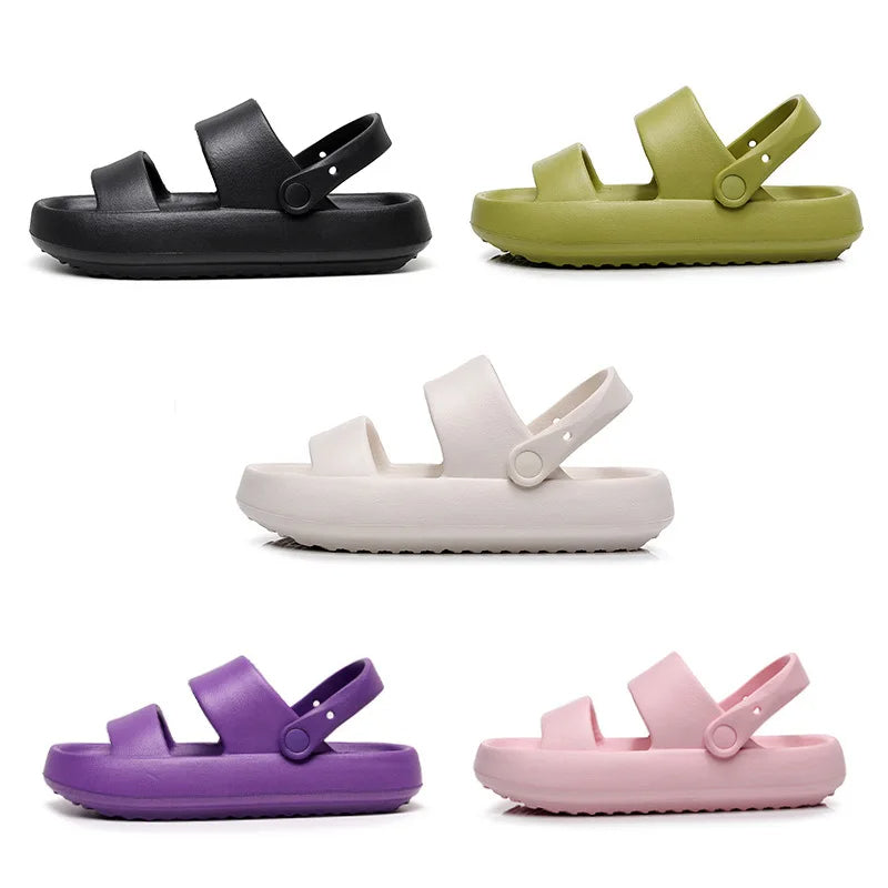 Dam Sandaler Slip-On Ortopedisk Design med Dubbla Remmar och Vadderad Sula-5