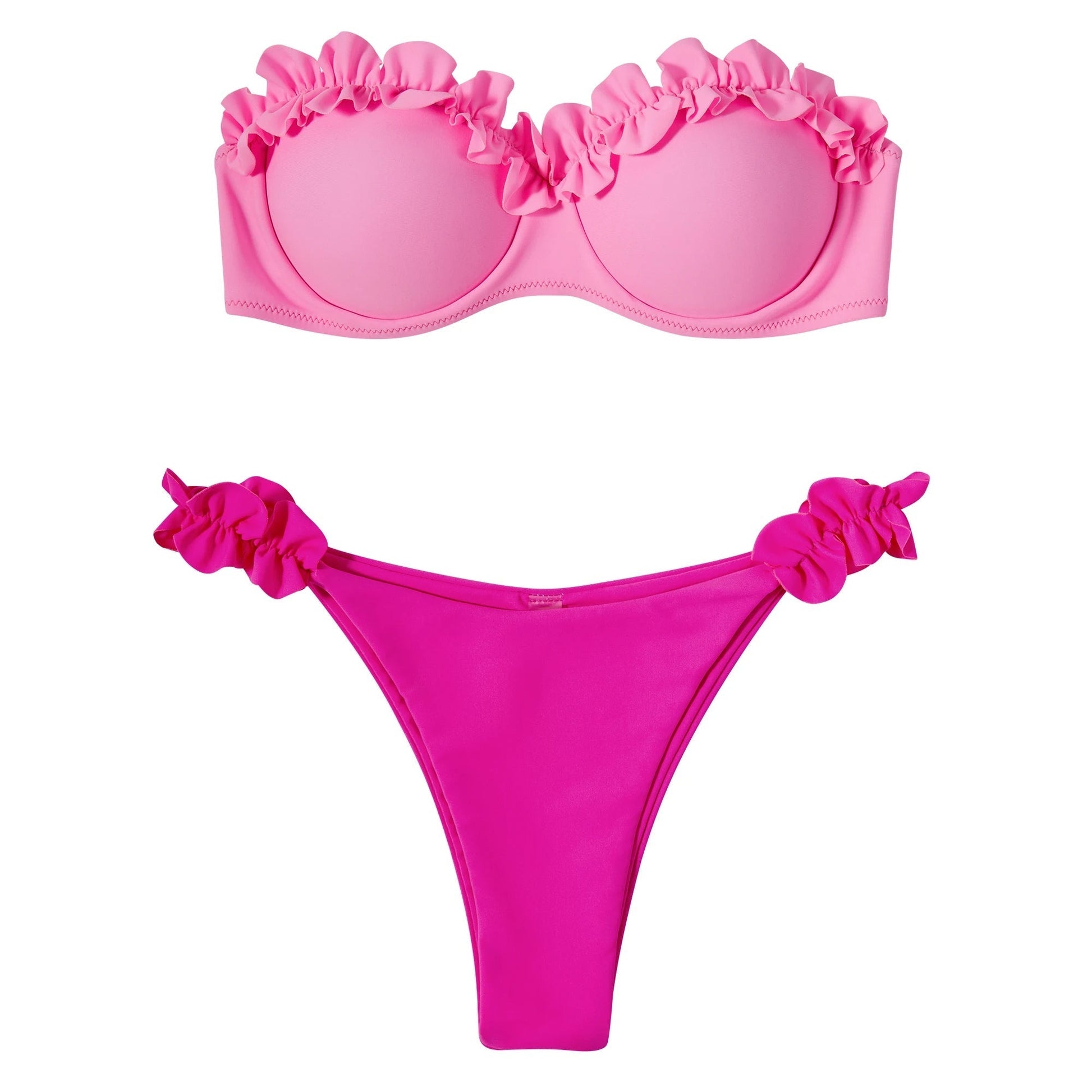 Dam Bikini Utan Bärare Unikt Mönster Nylon Spandex-4