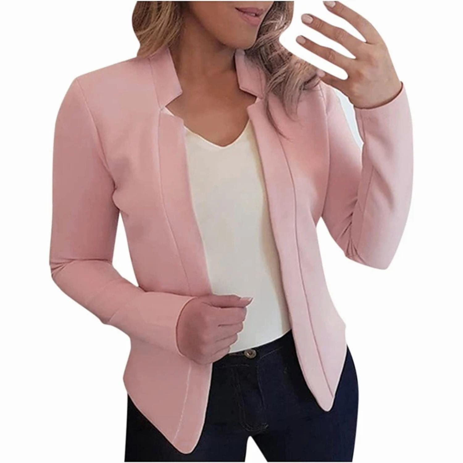 Kvinnors Blazer Skräddarsydd Polyester Elegant Cardigan-4
