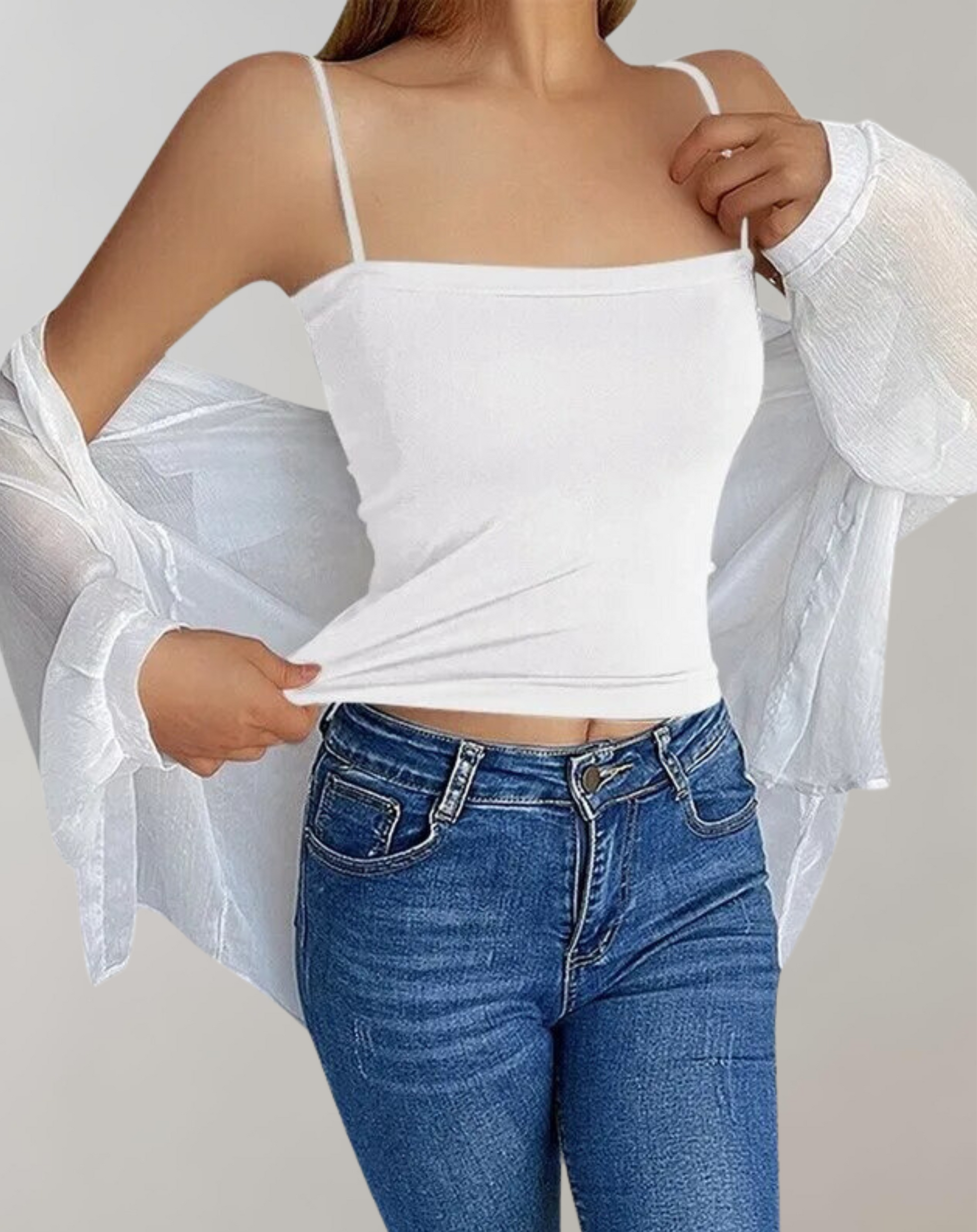 Dam Spaghetti Tank Top Lätt Polyester 6