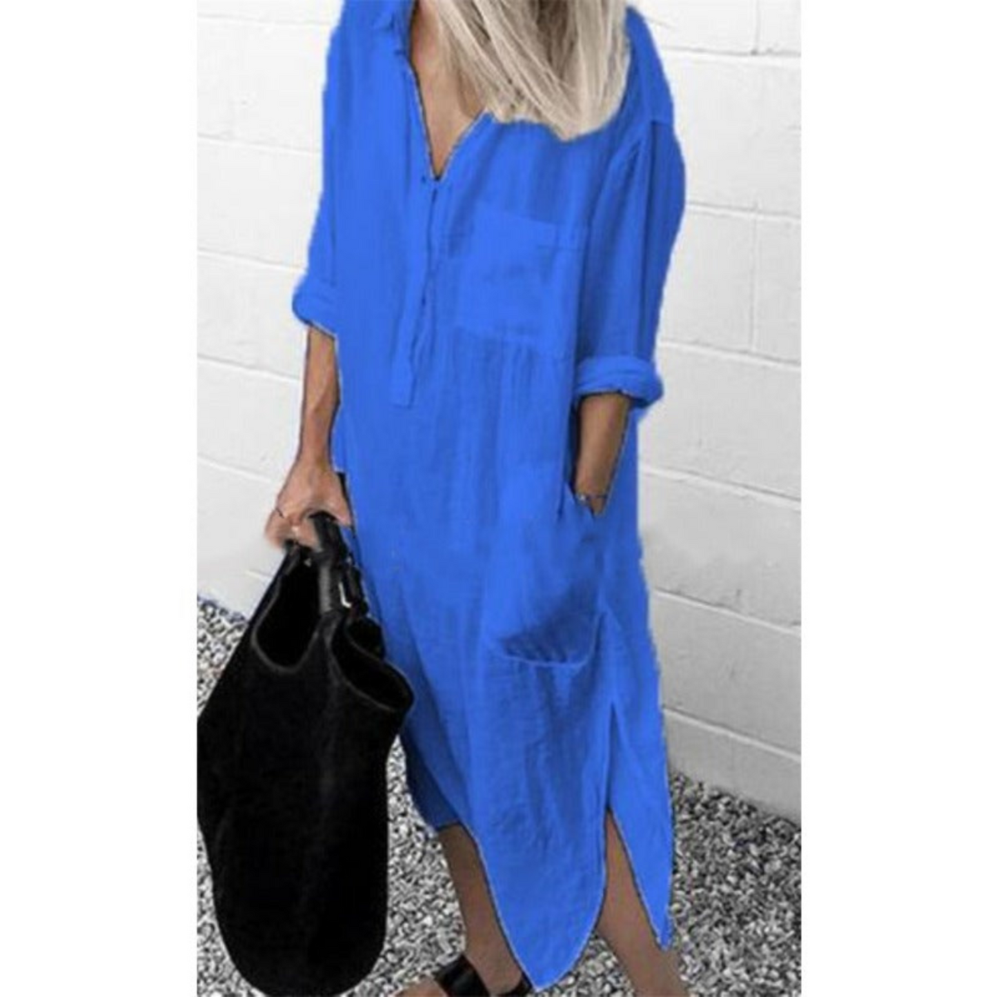Dam Långklänning Elegant Lätt Material för Fest och Sommar-2