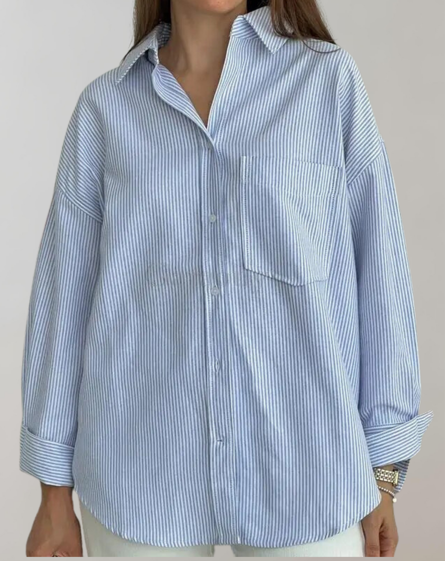 Dam Blus Vintage Stil Reverseringskrage Polyester-4