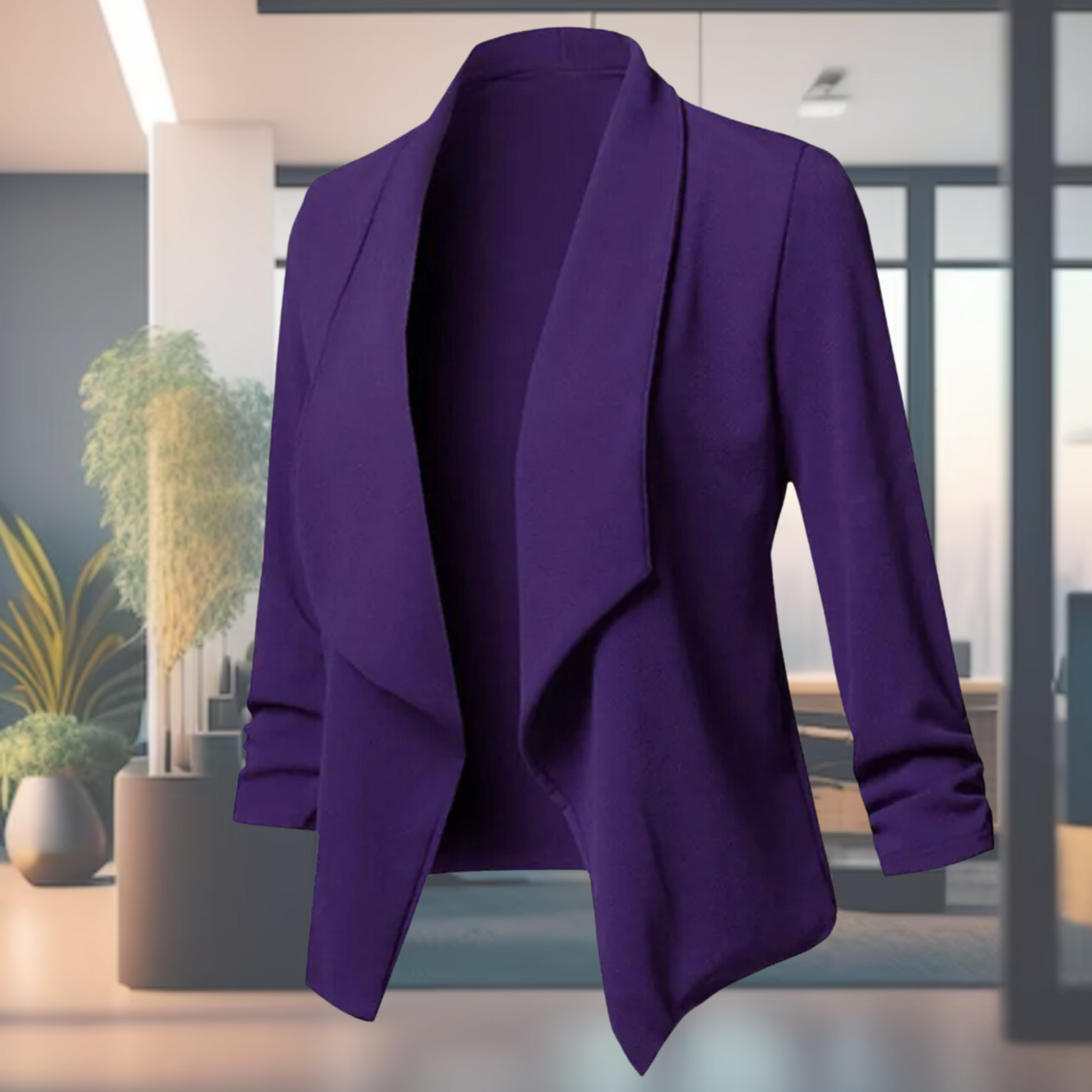 Kvinna Blazer Tunn Snitt Polyester-4