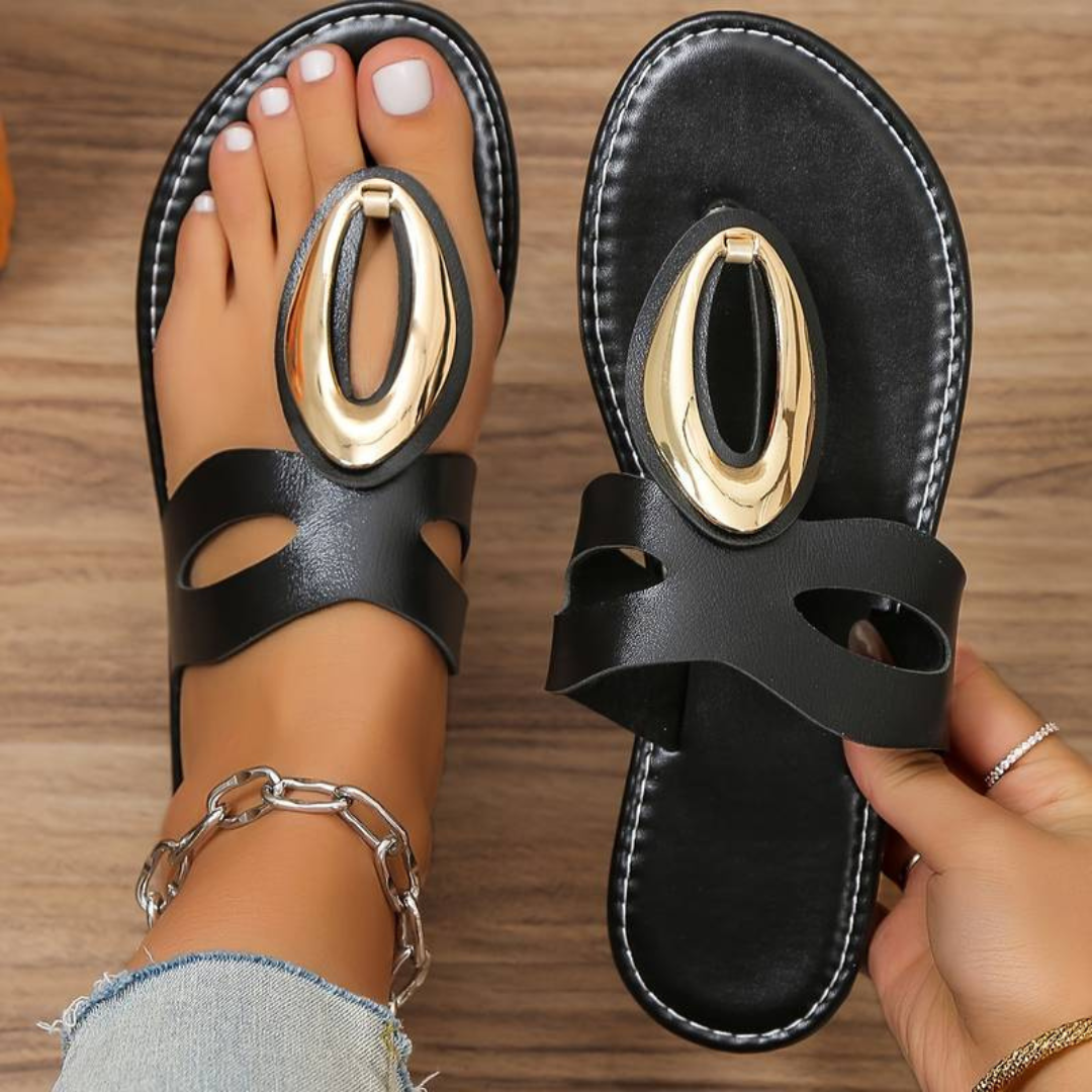 Platta Sandaler för Kvinnor i Andningsbart Syntetmaterial – Lätta och Bekväma för Sommarbruk 2