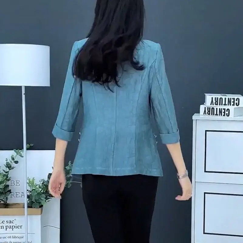 Kvinnors Löst Passform Blazer i Mjukt Tyg – Eleganta Höga Ärmar, Flera Färger, Storlekar S-5XL 4