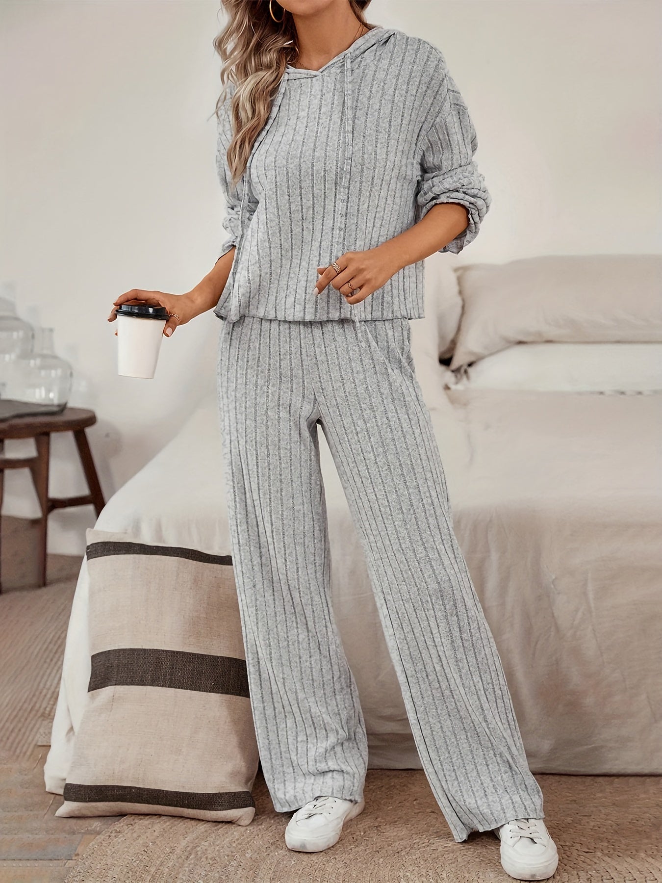 Kvinnors Hoodie Enfärgad Regular Fit Bomull 10