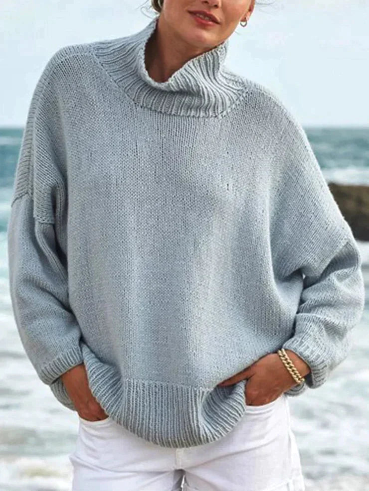 Dam Tröja Hög Krage Modern Design 100% Akryl-2