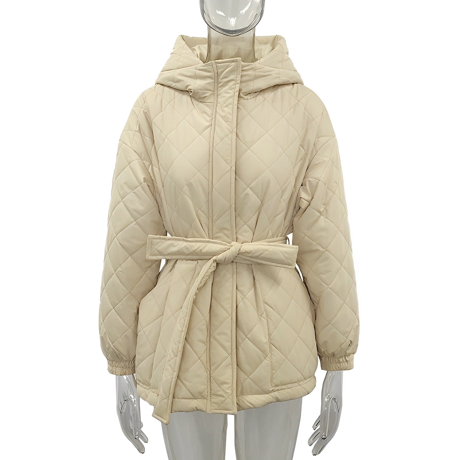 Damjacka med Bälte Tjock Bomull Elegant Stil-1