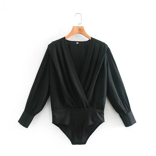 Dam Bodysuit Långärmad Chiffon Polyester Elegant Styling 1