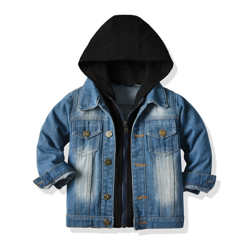 Variant image for Barn Jacka Denim med Huva i Bomull för Aktiva Barn-1
