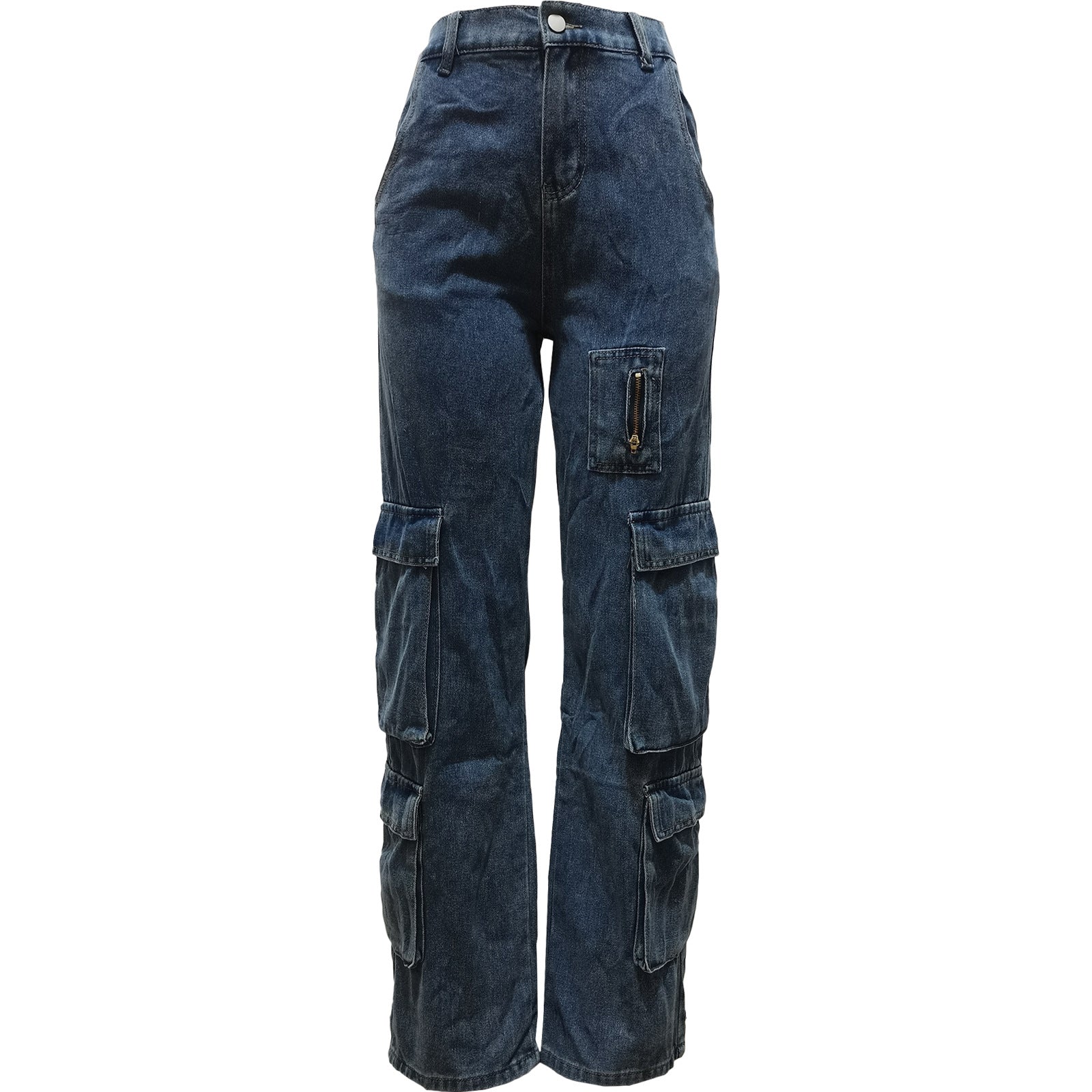 Dam Jeans Raka Snitt Bomull Komfortabel Passform-1