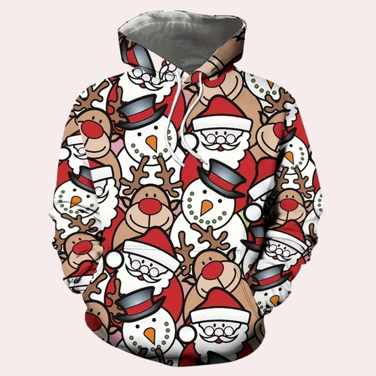 Hoodie Herr Juldesign Mjuk Bomullsblandning för Män-1