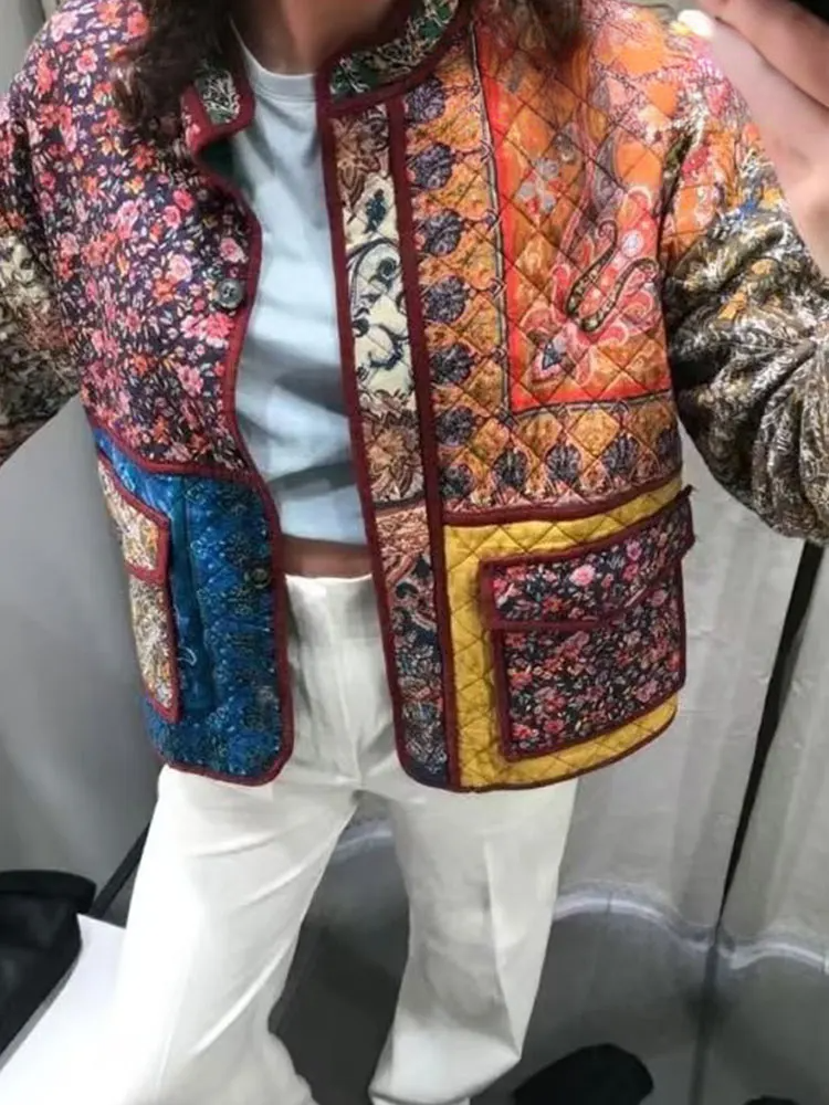 Kvinnors Överdimensionerad Blazer Blommönster Polyester 5