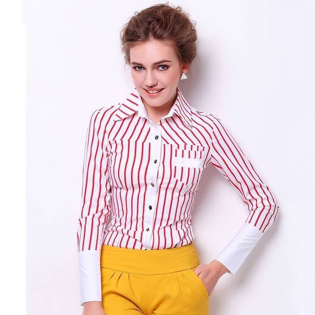 Variant image for Dam Bodysuit Långärmad Randig Polyester med Vikbar Krage-2