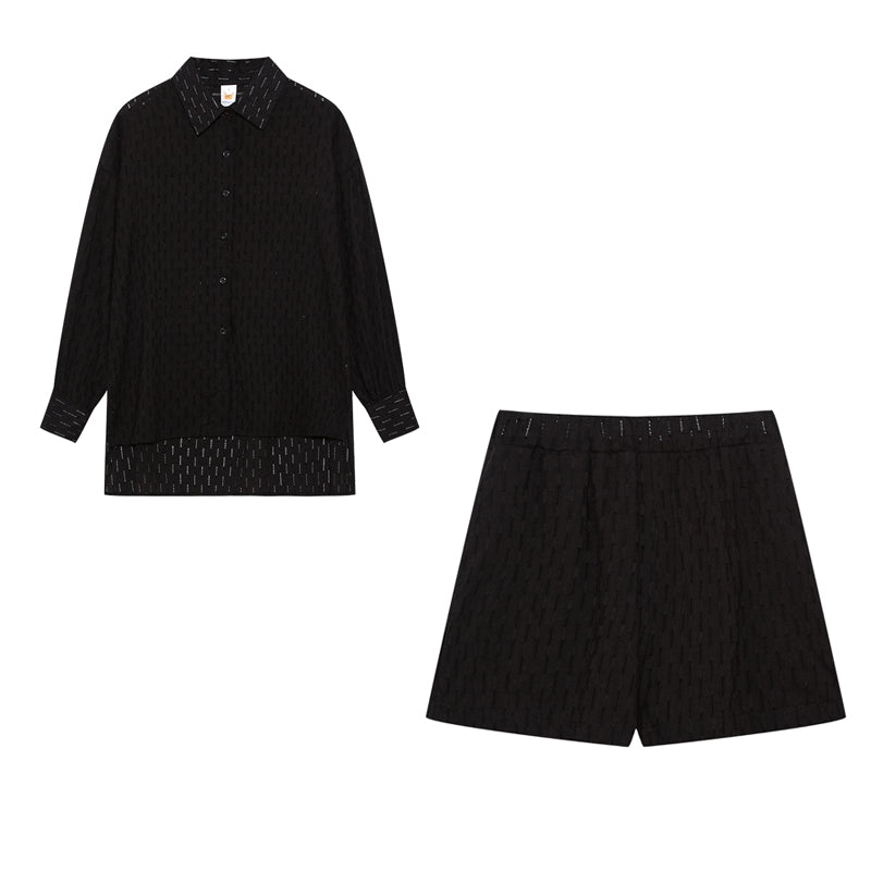 Matchande Set Dam Skjorta och Shorts Casual Bomull 4