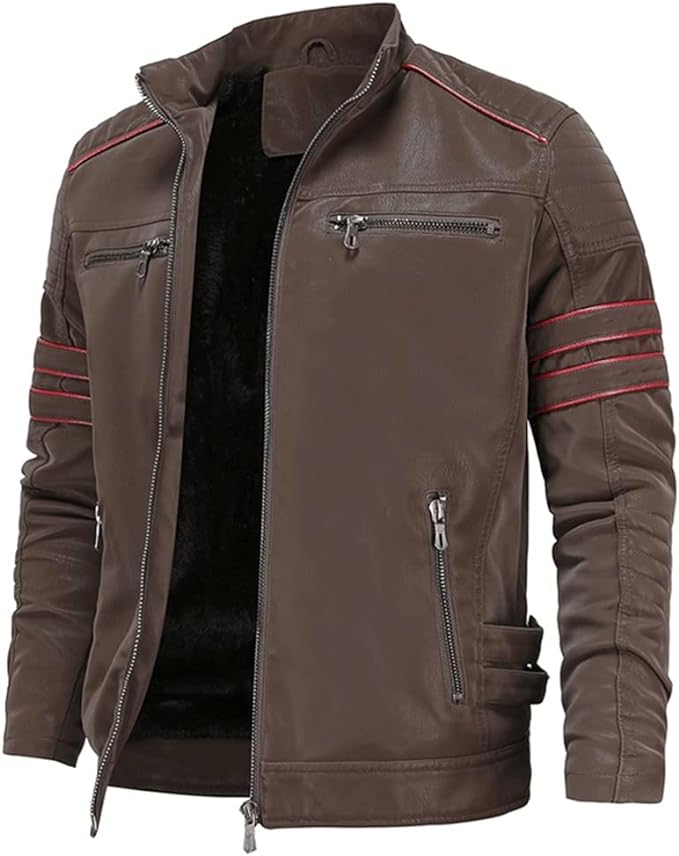 Variant image for Herren Skinnjacka Elegant Läder med Praktiska Fickor-6