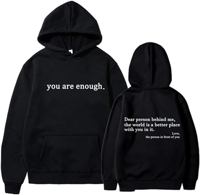 Unisex Hoodie Mjuk Bomull med Inspirerande Budskap 8