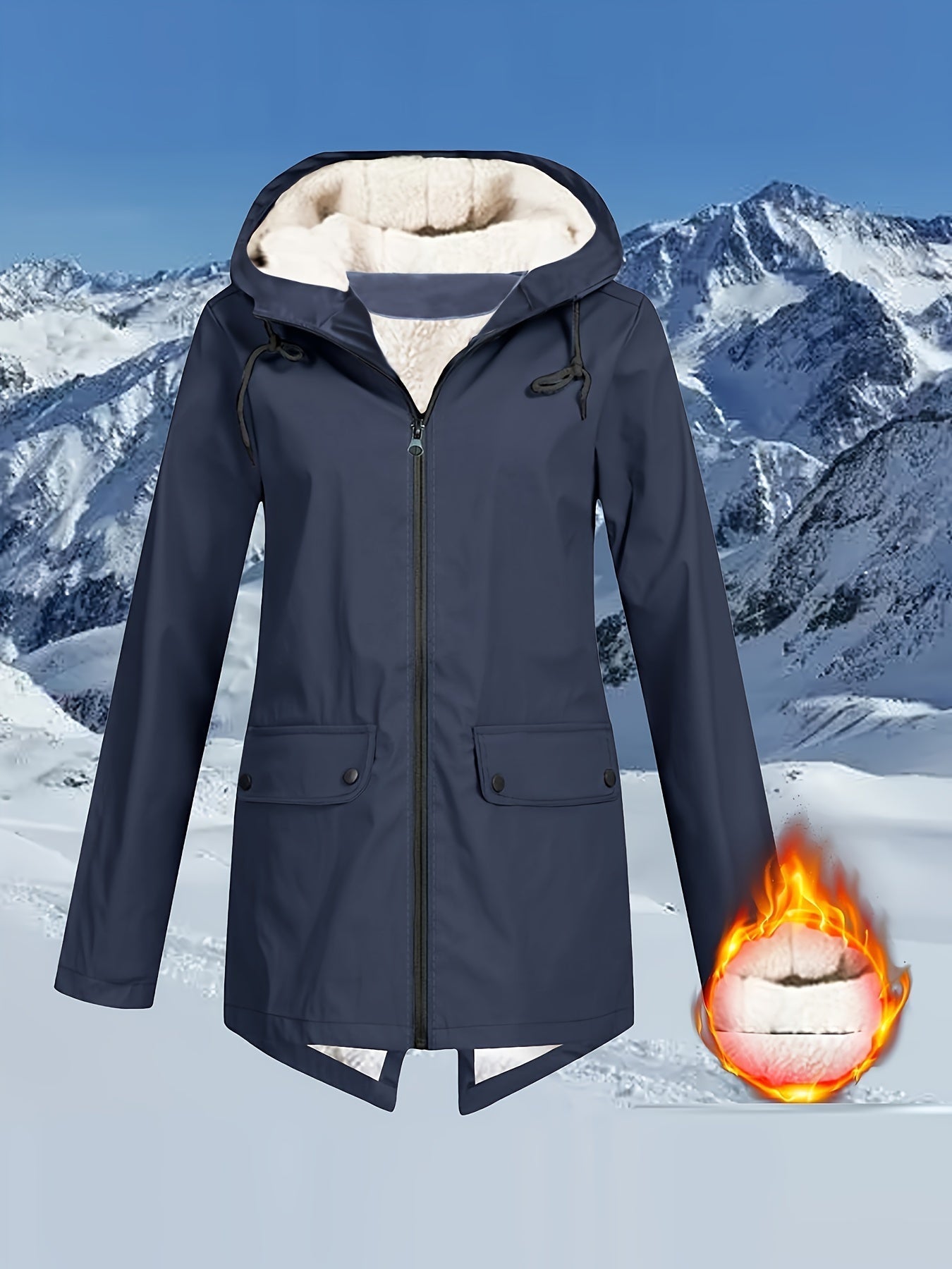 Damjacka Hoodie i Vindtåligt Material med Klaffpåsar – Avslappnad Jacka för Dam, Perfekt för Utomhusaktiviteter 13
