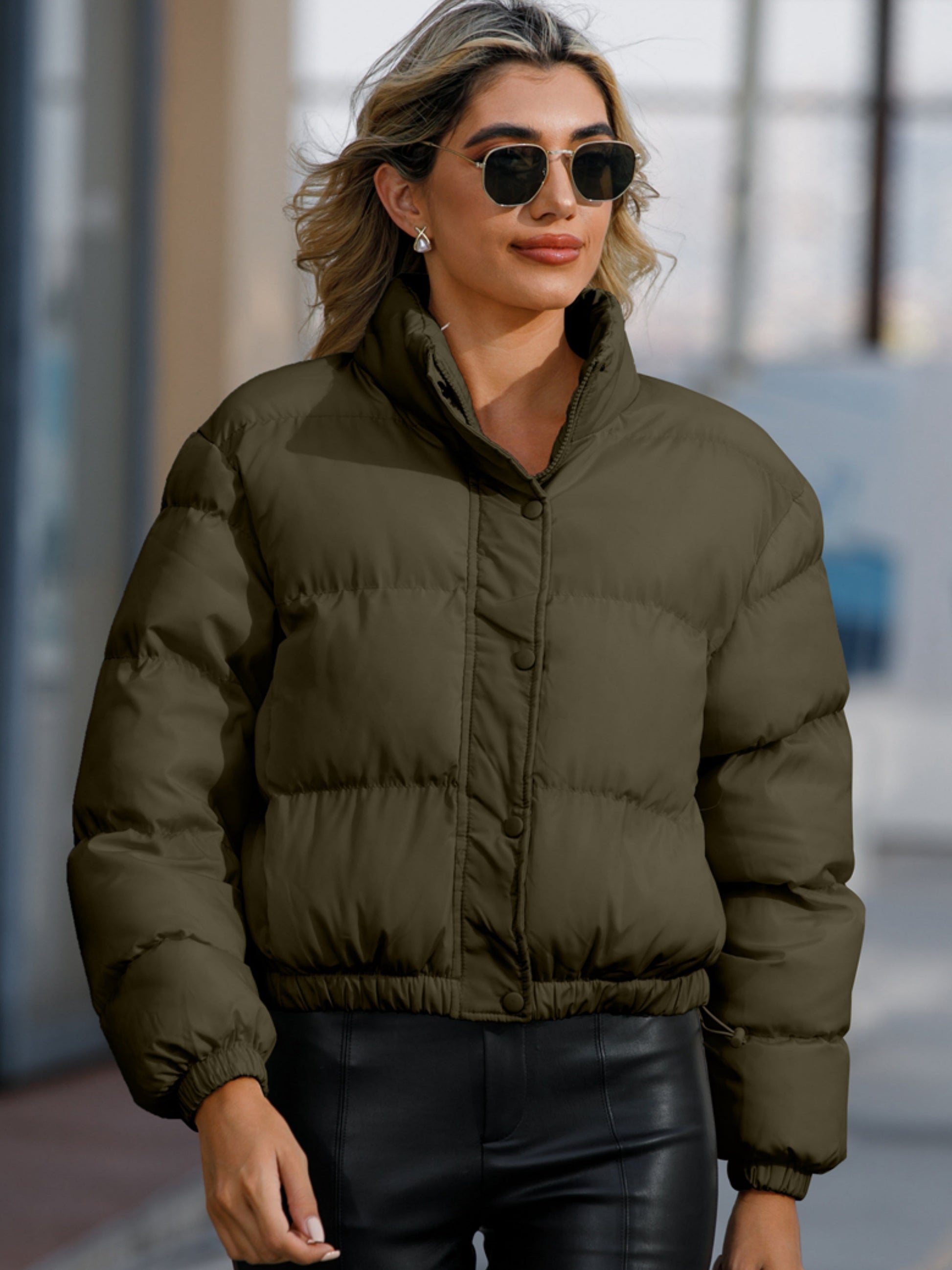 Lång Vinterjacka Dam Casual Vadderad Polyester-2