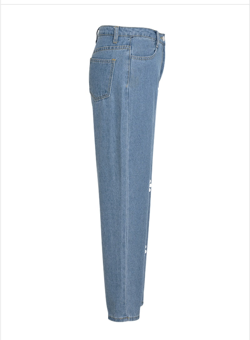Dam Jeans Blommönster Jacquard Bomullspolyester-6