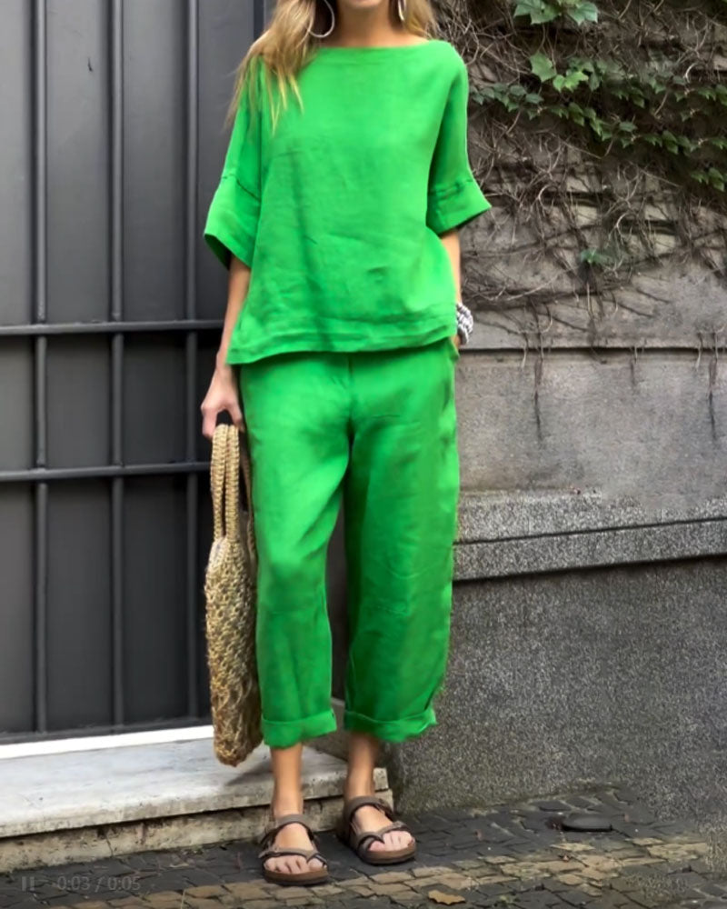 Dam Tvådelad Uppsättning Modern Bomull Polyester-2