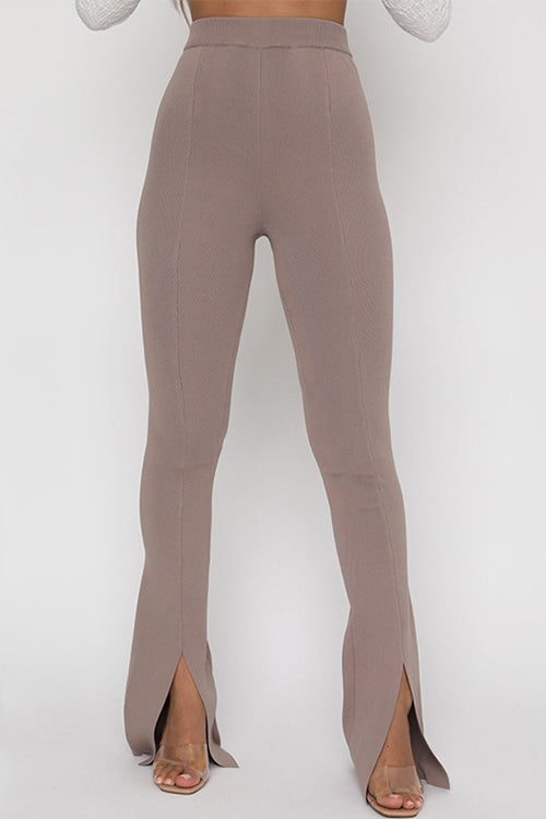 Kostymbyxor Dam Hög Midja med Slits Bomull och Polyester-6