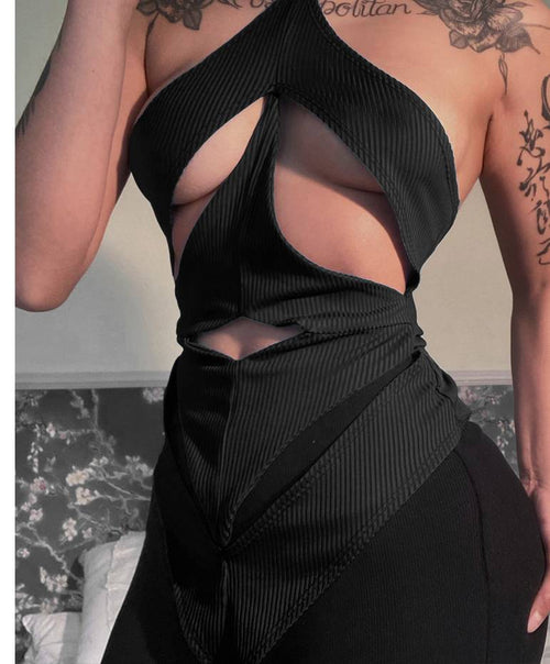 Dam Bodysuit Asymmetrisk Design Viskos Mjuk och Lätt-1