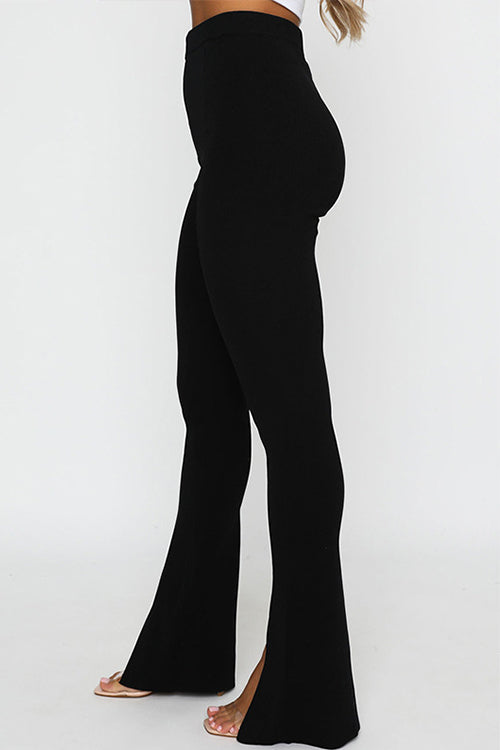 Kostymbyxor Dam Hög Midja med Slits Bomull och Polyester-3
