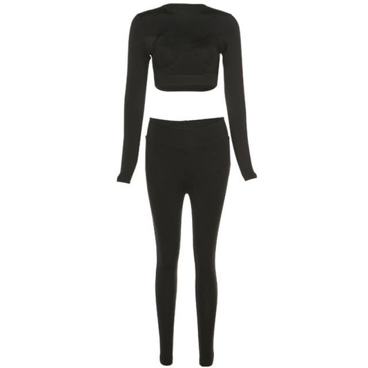 Dam Byxor Set Trendig Street Stil Syntetisk Fiber Polyester-1