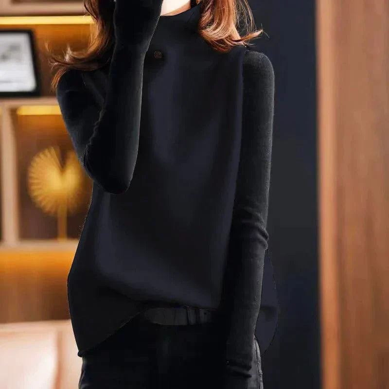 Lång Kofta Dam Oversized Turtleneck Bomull/Polyester-3