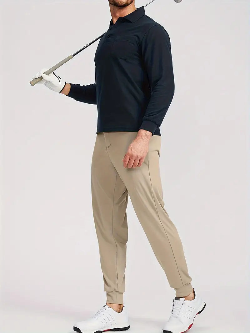 Herr Golfbyxor Slim-Fit Fyrsidig Stretch Polyester-6