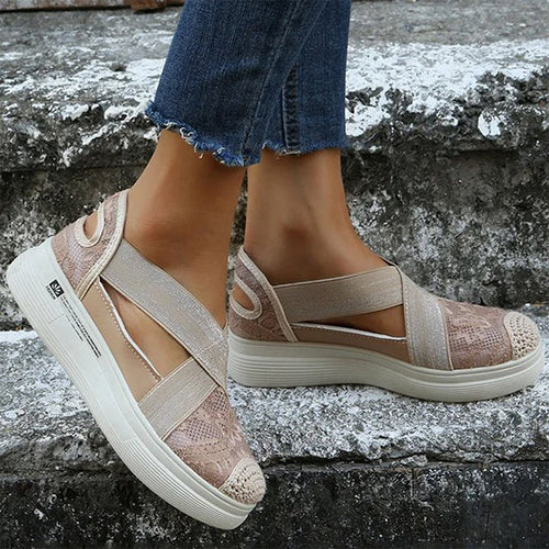 Herr Sandaler Andningsbart Nät Gummiplattform-1