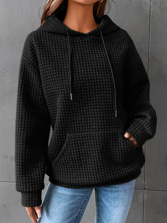 Kvinnors Hoodie Löst Snitt Högkvalitativ Bomull och Polyester 1