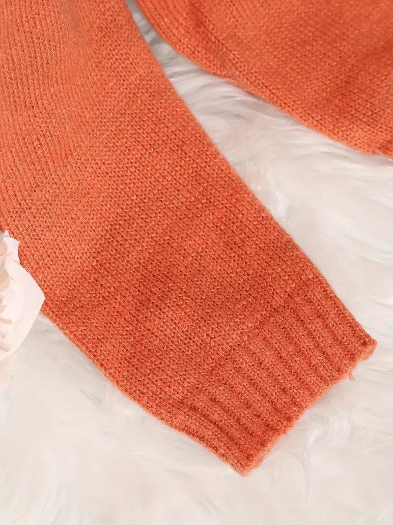 Dam Stickad V-ringad Tröja Utanför Axeln Mjuk Blandning-5