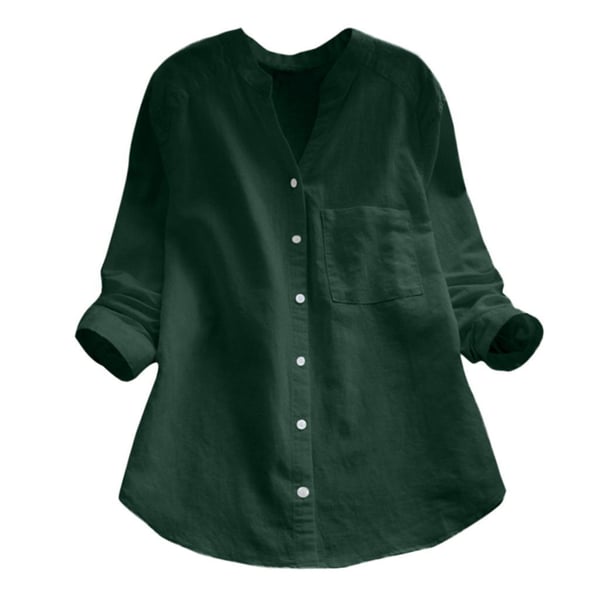 Kvinnors Retro Blus med Broderi 100% Bomull-4