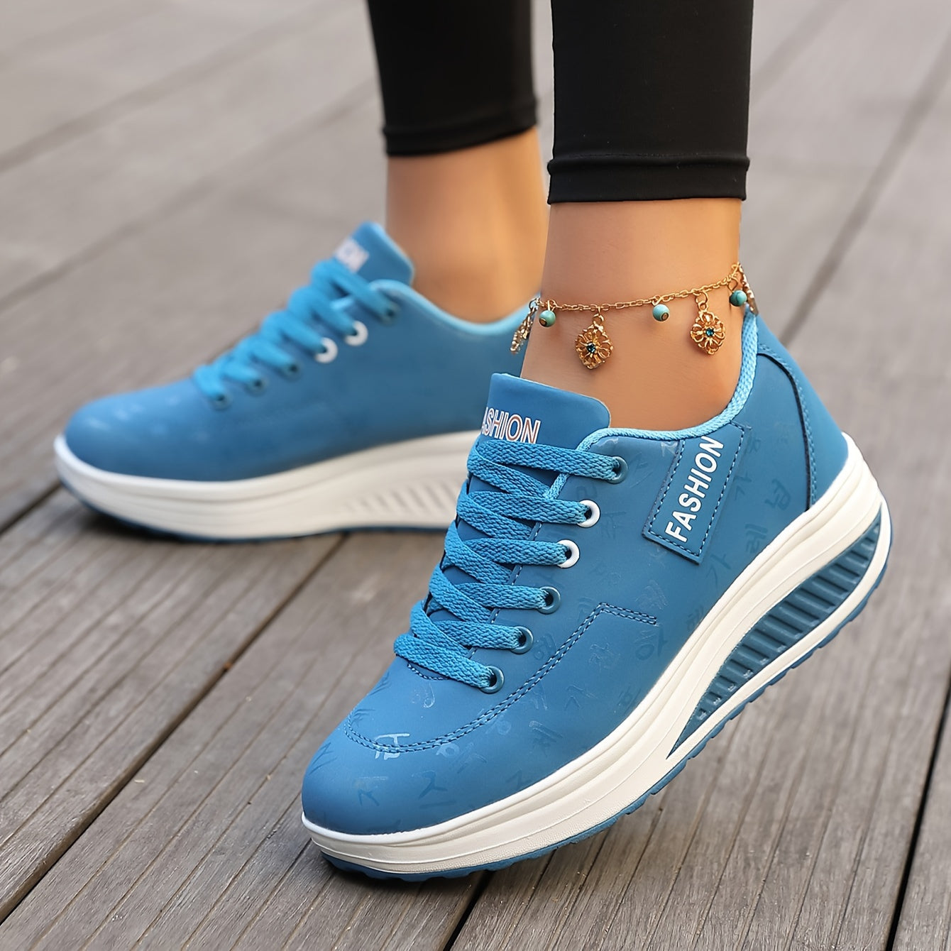 Dam Sneakers Modern Design Andningsbart Material Vadderad Sula-2